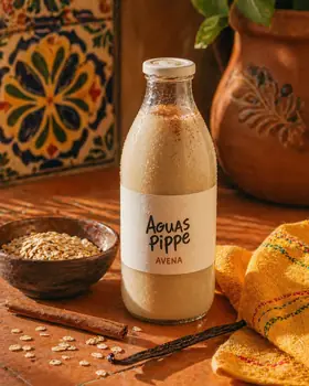 Agua de avena recién hecha