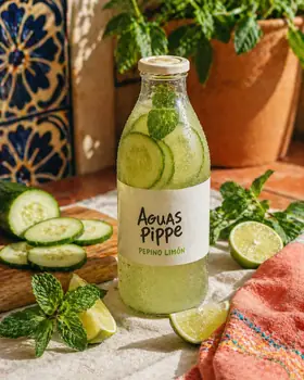 Agua de pepino con limón recién hecha